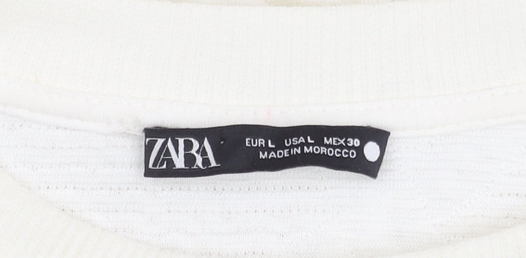 Womens UK Size L Zara Ivory Pullover Jumper