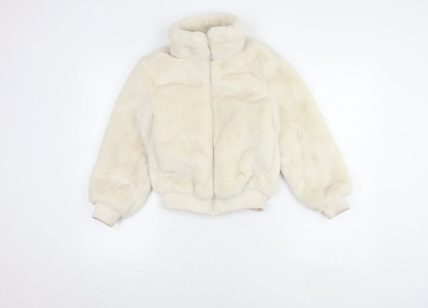 H&M Girls Ivory Bomber Jacket Size 11 Years
