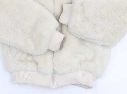 H&M Girls Ivory Bomber Jacket Size 11 Years
