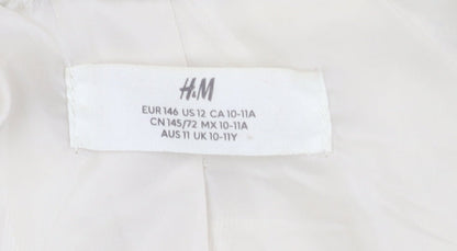 H&M Girls Ivory Bomber Jacket Size 11 Years