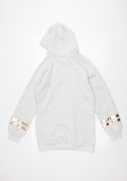 Marks and Spencer Girls Grey Hooded Hoodie - Size 13 Years