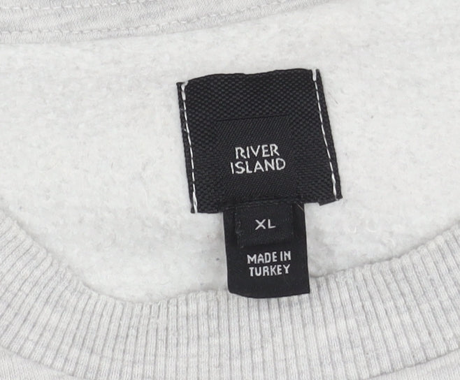 Mens UK Size XL River Island Grey Pullover Sweatshirt