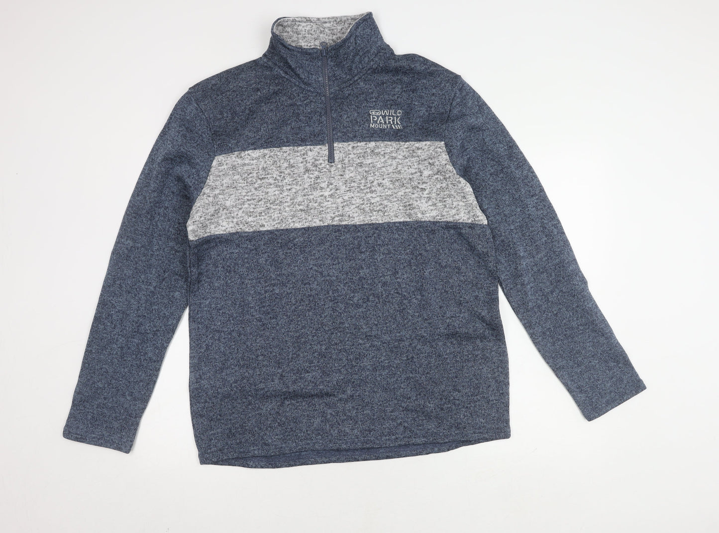 Mens UK Size M atlasformen Blue 1/2 Zip Sweatshirt