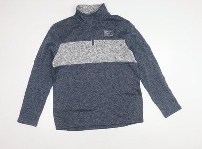 Mens UK Size M atlasformen Blue 1/2 Zip Sweatshirt