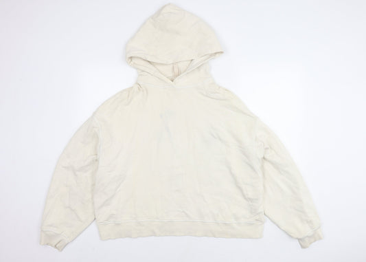 H&M Unisex Ivory Medium Cotton Hoodie Pullover