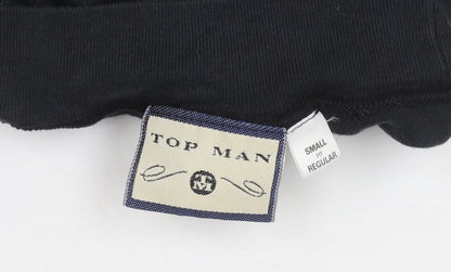 Topman Men's Black Mock Neck Pullover Jumper S