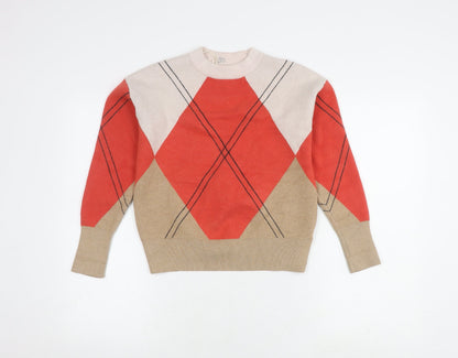 Womens UK Size S Marks and Spencer Orange Pullover Jumper