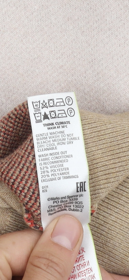 Womens UK Size S Marks and Spencer Orange Pullover Jumper
