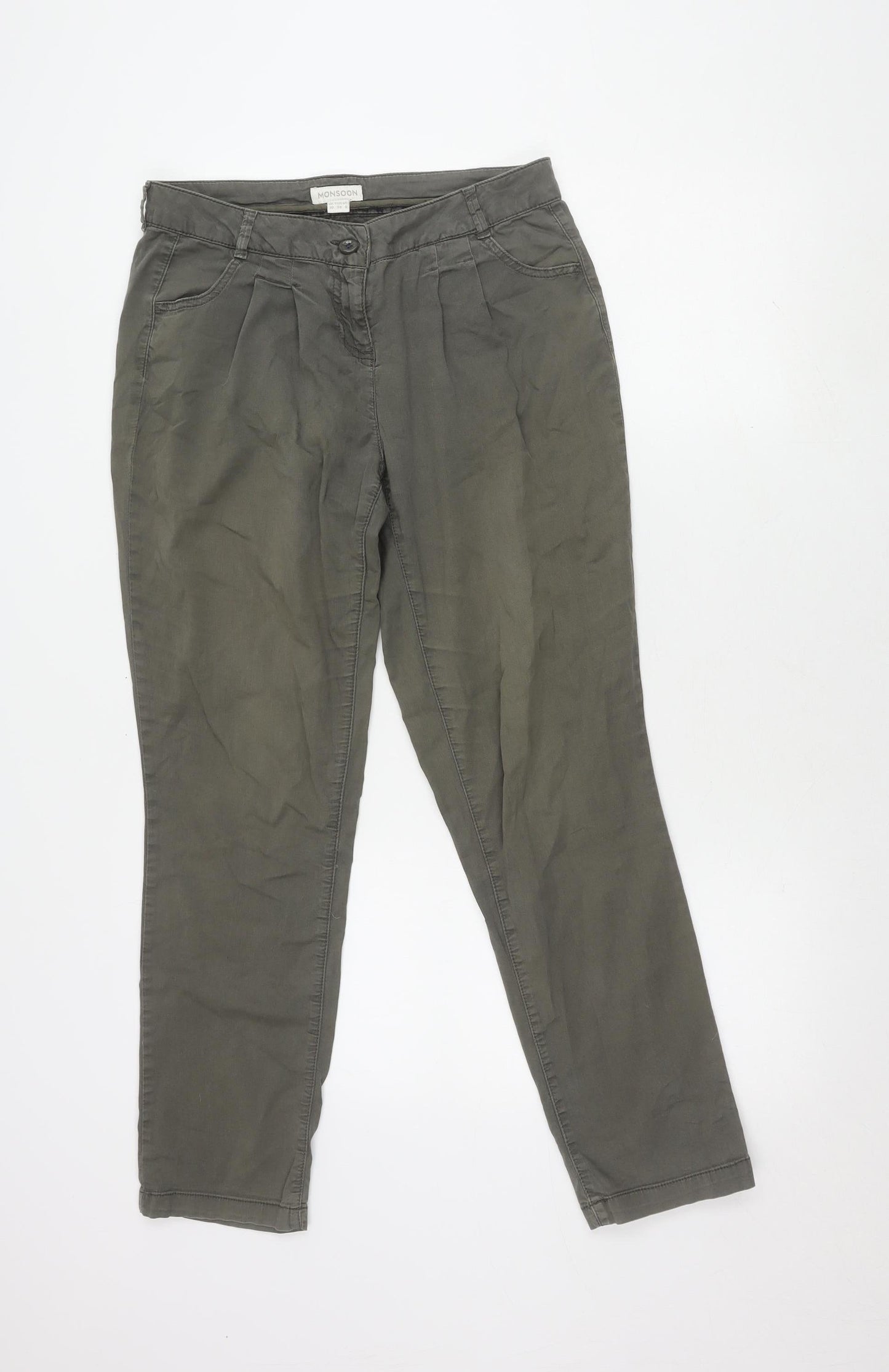 Monsoon Women's Grey Chino Trousers Size 10