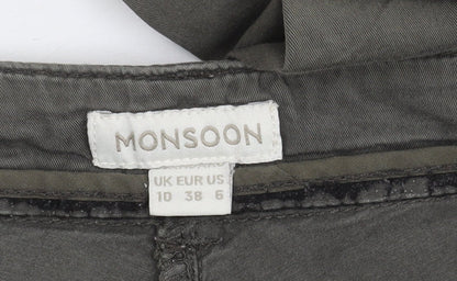Monsoon Women's Grey Chino Trousers Size 10