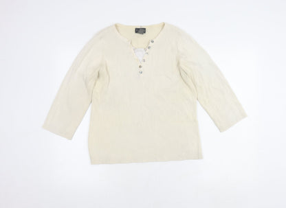Van Heusen Women's Ivory Henley Jumper L