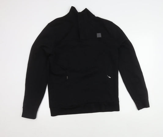 Mens UK Size M NEXT Black Henley Sweatshirt
