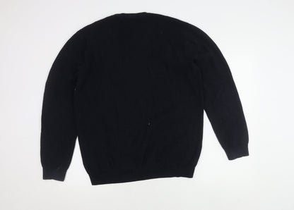 Next Men's XL Black Striped Pullover Jumper