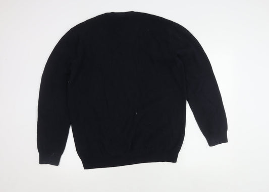 Next Men's XL Black Striped Pullover Jumper