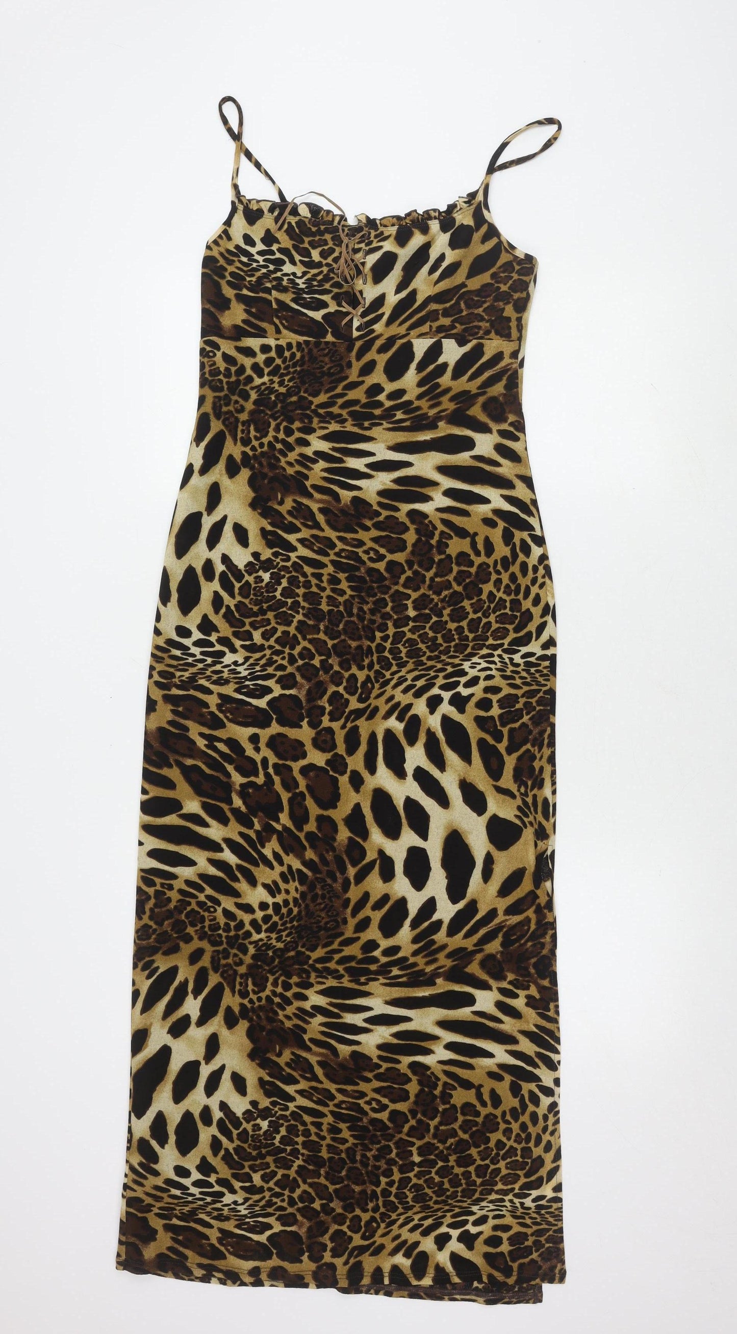 Dorothy Perkins Women's Brown Animal Print Dress, UK 12