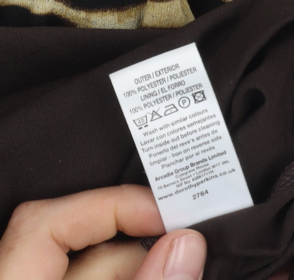 Dorothy Perkins Women's Brown Animal Print Dress, UK 12