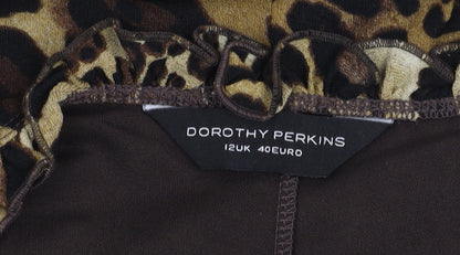 Dorothy Perkins Women's Brown Animal Print Dress, UK 12