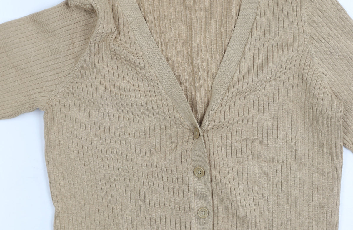 Womens UK Size 12 Divided Beige Cardigan Jumper