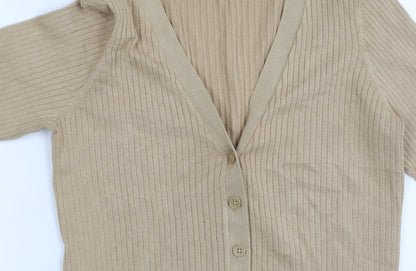 Womens UK Size 12 Divided Beige Cardigan Jumper