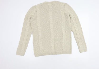 Topman Men's Beige Cable-Knit Pullover Jumper