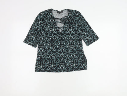 Womens UK Size 12 Topshop Multicoloured Basic T-Shirt