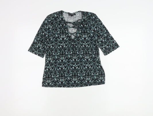 Womens UK Size 12 Topshop Multicoloured Basic T-Shirt