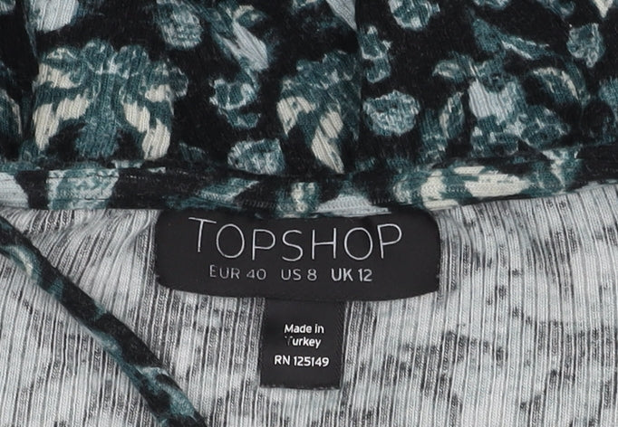 Womens UK Size 12 Topshop Multicoloured Basic T-Shirt
