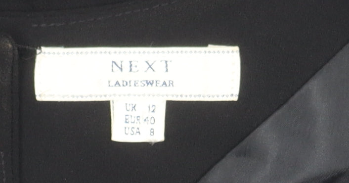 Next Women's Black Short Sleeve Dress - UK 12
