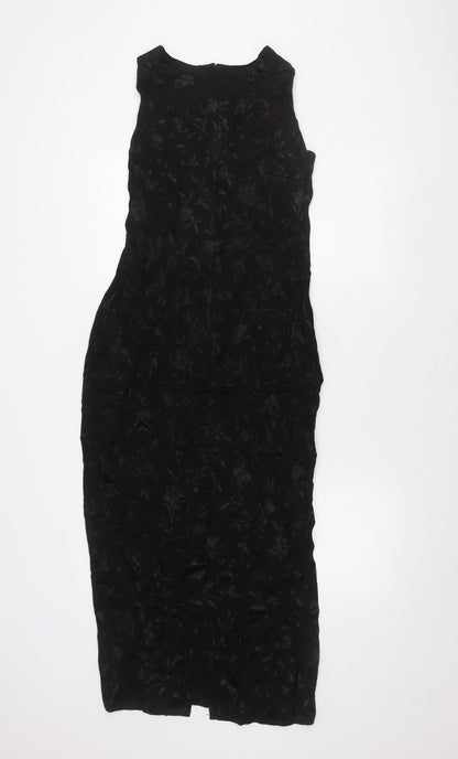 Wallis Women's Black Floral Sleeveless Dress Size 12