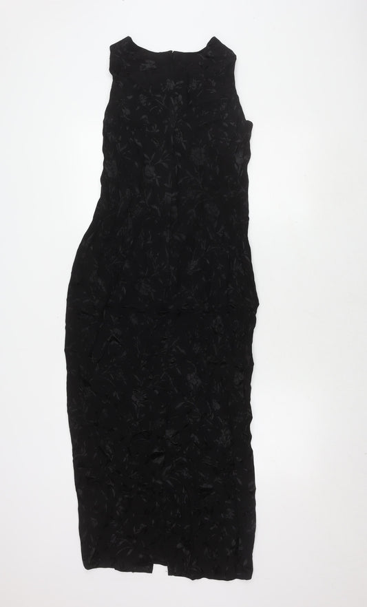 Wallis Women's Black Floral Sleeveless Dress Size 12