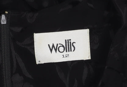 Wallis Women's Black Floral Sleeveless Dress Size 12