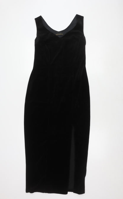 Dorothy Perkins Women's Black Midi Sheath Dress Size 12
