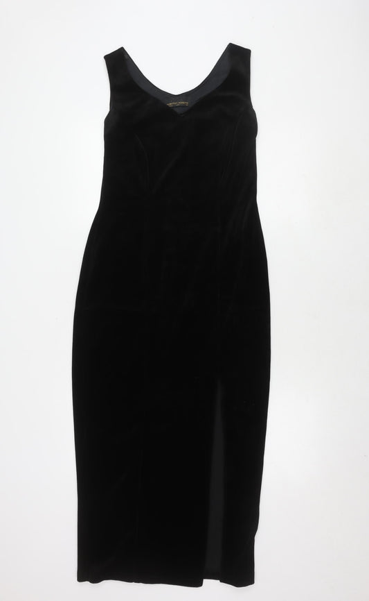 Dorothy Perkins Women's Black Midi Sheath Dress Size 12