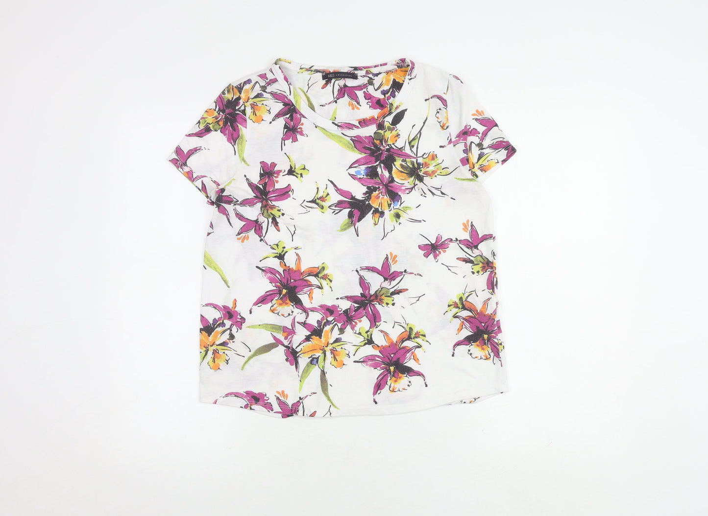Womens UK Size 12 Marks and Spencer Multicoloured Basic T-Shirt