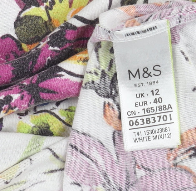 Womens UK Size 12 Marks and Spencer Multicoloured Basic T-Shirt