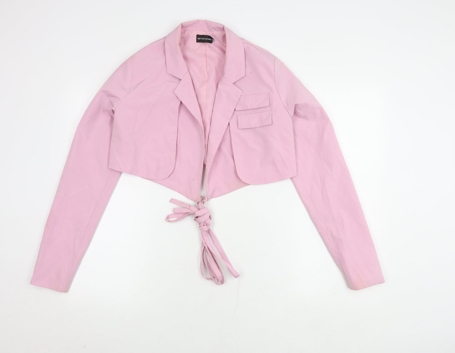 PrettyLittleThing Women's Pink Cropped Blazer UK 14