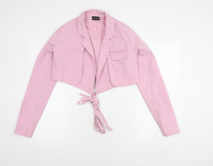 PrettyLittleThing Women's Pink Cropped Blazer UK 14