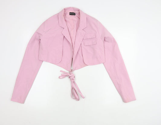 PrettyLittleThing Women's Pink Cropped Blazer UK 14