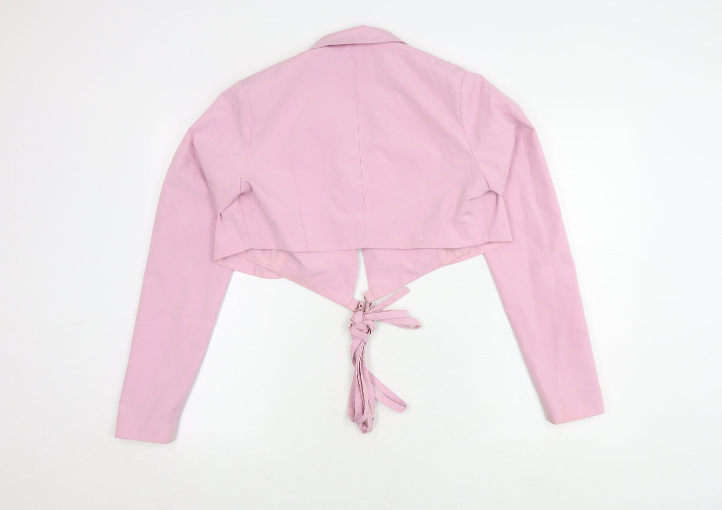 PrettyLittleThing Women's Pink Cropped Blazer UK 14