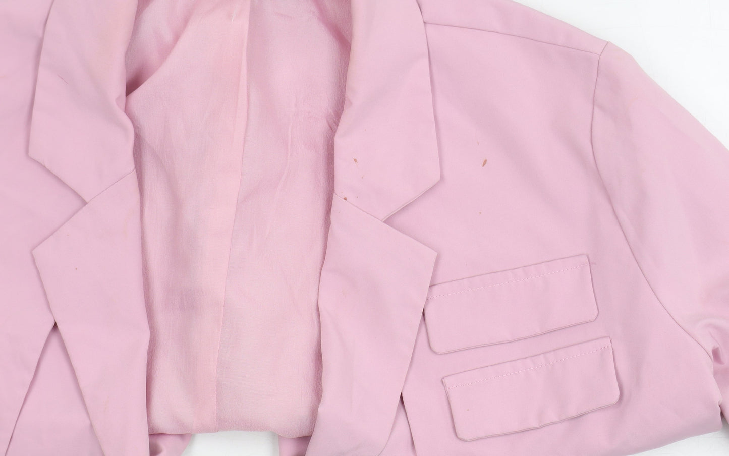 PrettyLittleThing Women's Pink Cropped Blazer UK 14