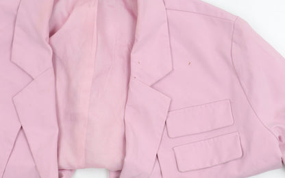 PrettyLittleThing Women's Pink Cropped Blazer UK 14