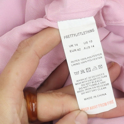 PrettyLittleThing Women's Pink Cropped Blazer UK 14