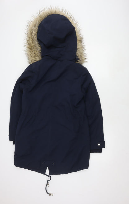 Womens UK Size 10 Miss Selfridge Blue Parka Coat