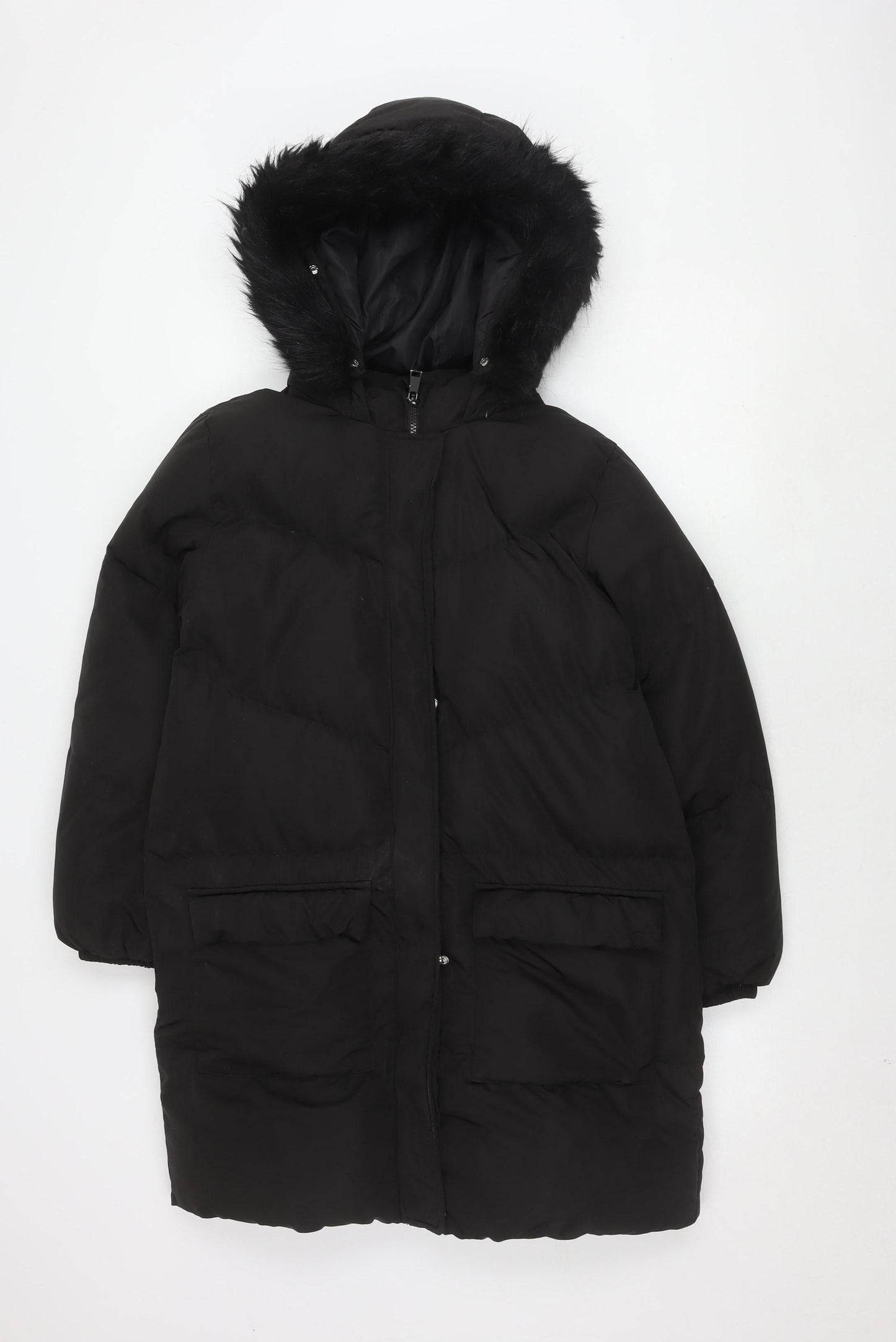 MNG Girls Black Puffer Jacket, Size 13-14 Years