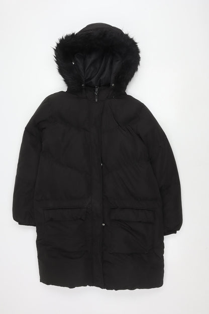 MNG Girls Black Puffer Jacket, Size 13-14 Years