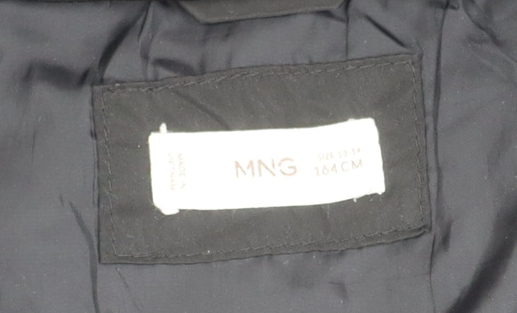 MNG Girls Black Puffer Jacket, Size 13-14 Years