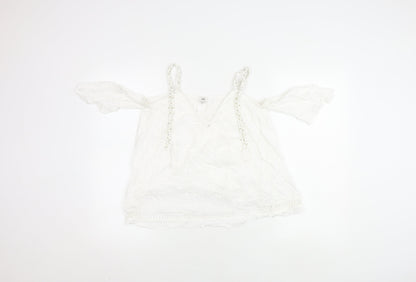 Womens UK Size 8 River Island White Basic Blouse