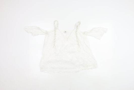 Womens UK Size 8 River Island White Basic Blouse