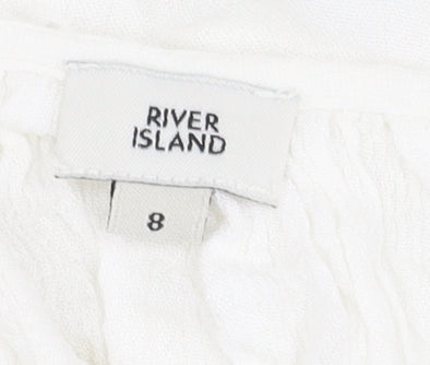 Womens UK Size 8 River Island White Basic Blouse