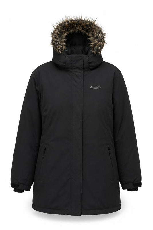 Mountain Life Women's Black Parka Jacket, Size 14, Waterproof